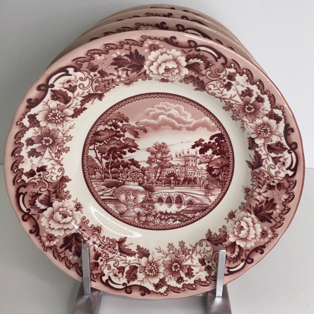 4 Legend British Heritage Italo Belmont Pink 9.2" Pasta/Soup Bowls NEW